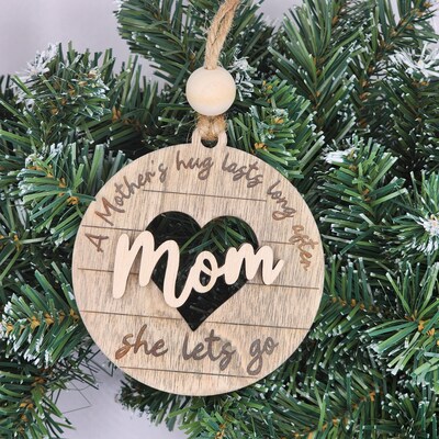 Mom Christmas ornament wooden ornament gift for mom Christmas gift Christmas ornament Holiday decor tree decor Christmas decor memorial gift - image4